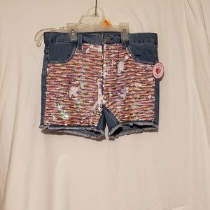 Justice sequin reversible shorts size 16